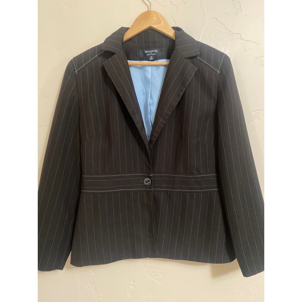 Larry Levine Pinstripe Blazer Jacket Womens 10 Vintage